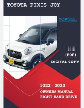 TOYOTA PIXIS JOY 2022-2023 OWNERS MANUAL IN ENGLISH
